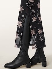 AllSaints Brown Caia Mesh Dress - Image 6 of 7
