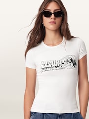 AllSaints White Burnout Stevie T-Shirt - Image 2 of 8