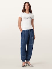 AllSaints White Burnout Stevie T-Shirt - Image 6 of 8