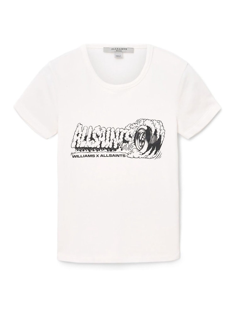 AllSaints White Burnout Stevie T-Shirt - Image 8 of 8