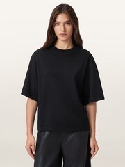 AllSaints Black Craneo Amelie T-Shirt - Image 1 of 7