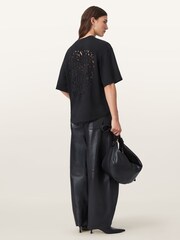 AllSaints Black Craneo Amelie T-Shirt - Image 2 of 7