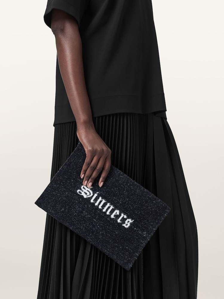 AllSaints Black Izzy Sinners Clutch - Image 6 of 6