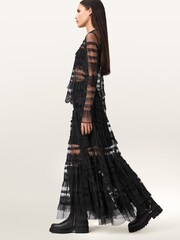 AllSaints Black Arlea Tulle Top - Image 4 of 9
