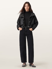 AllSaints Black Rina Long Sleeve Roll Neck T-Shirt - Image 3 of 7