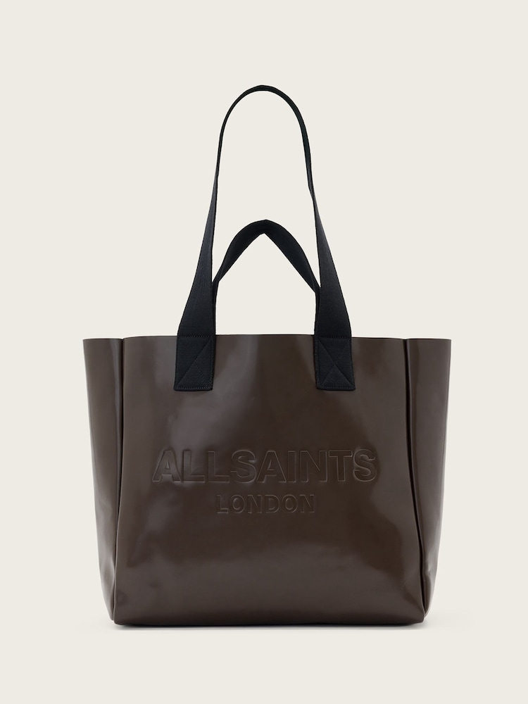 AllSaints Brown Izzy Leather Tote Bag - Image 1 of 6