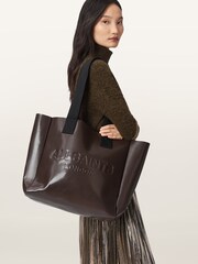 AllSaints Brown Izzy Leather Tote Bag - Image 6 of 6
