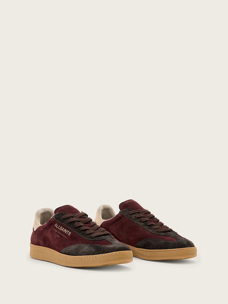 AllSaints Red Thelma Suede Sneakers - Image 2 of 6