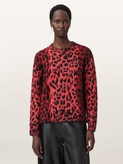 AllSaints Red Lex Jumper - Image 3 of 7