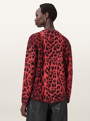 AllSaints Red Lex Jumper - Image 4 of 7