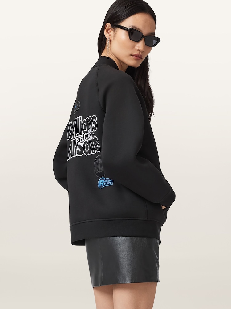 AllSaints Black Nico Bomber Jacket - Image 2 of 8