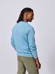 Aubin Blue Garsdale Slub Crew Neck Sweatshirt - Image 2 of 5