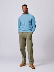 Aubin Blue Garsdale Slub Crew Neck Sweatshirt - Image 3 of 5