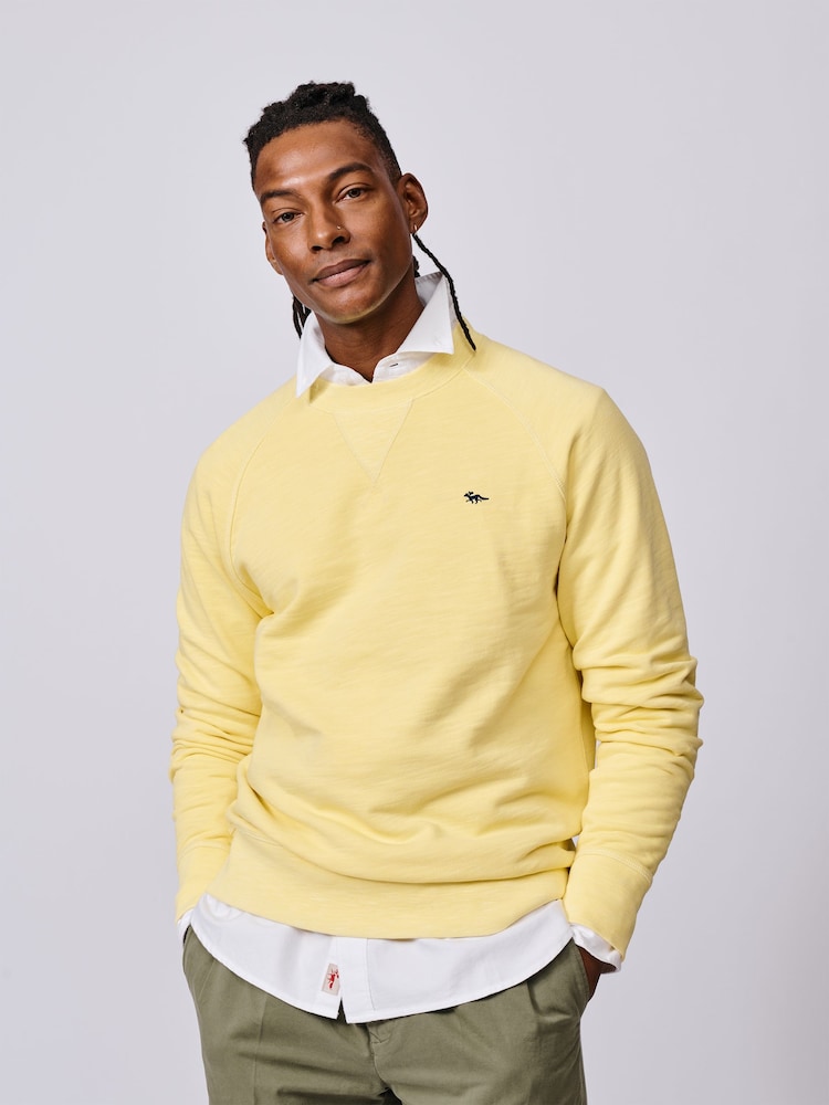 Aubin Yellow Garsdale Slub Crew Neck Sweatshirt - Bilde 1 av 5