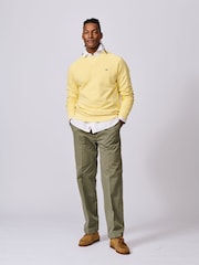 Aubin Yellow Garsdale Slub Crew Neck Sweatshirt - Bilde 3 av 5
