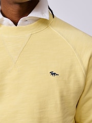 Aubin Yellow Garsdale Slub Crew Neck Sweatshirt - Bilde 4 av 5