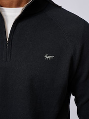 Aubin Bonby Zip Neck Black Jumper - Image 4 of 6