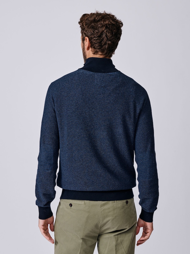 Aubin Blue Bonby Zip Neck Jumper - Image 2 of 7