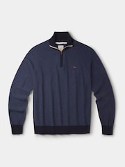 Aubin Blue Bonby Zip Neck Jumper - Image 6 of 7