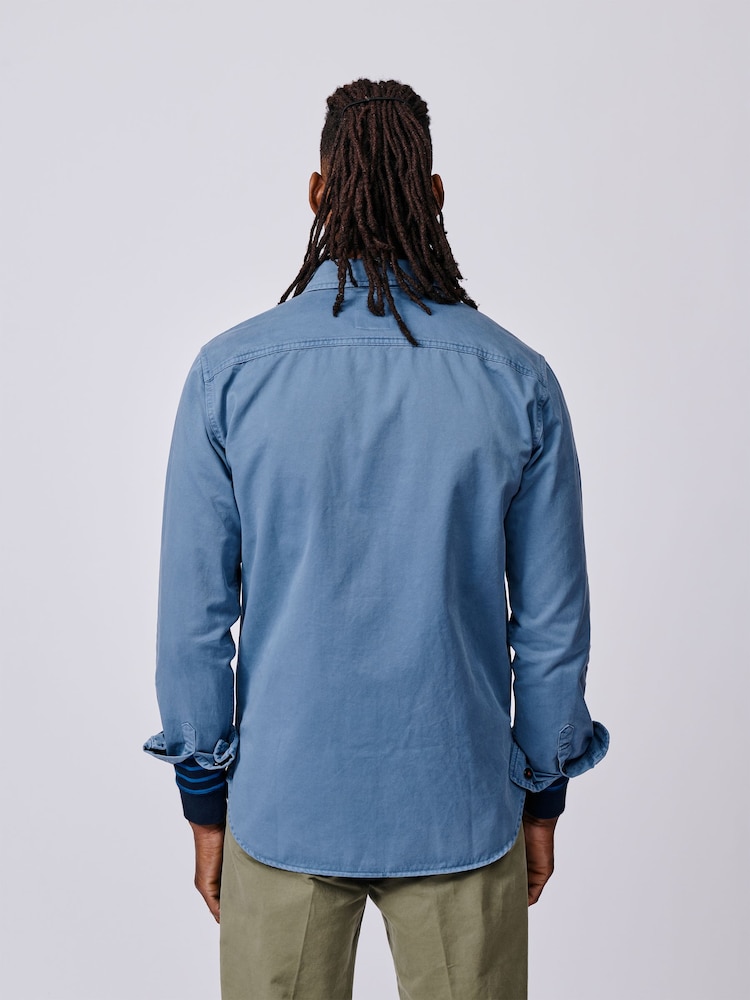 Aubin Blue Cole Twill Overshirt - Image 2 of 6