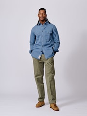 Aubin Blue Cole Twill Overshirt - Image 3 of 6