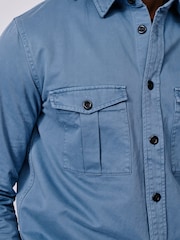 Aubin Blue Cole Twill Overshirt - Image 4 of 6