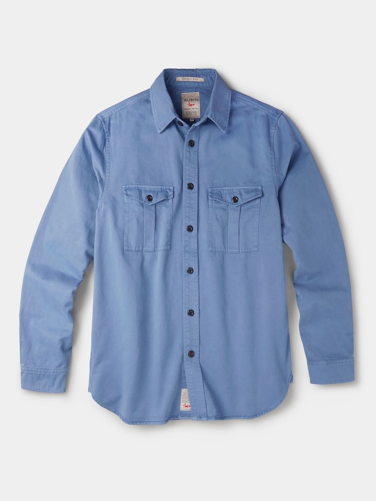 Aubin Blue Cole Twill Overshirt - Image 6 of 6