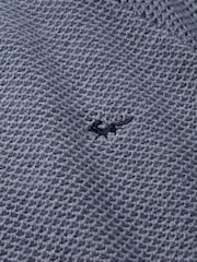 Aubin Blue Norton Textured Crew Neck Jumper - Imaginea 6 din 6