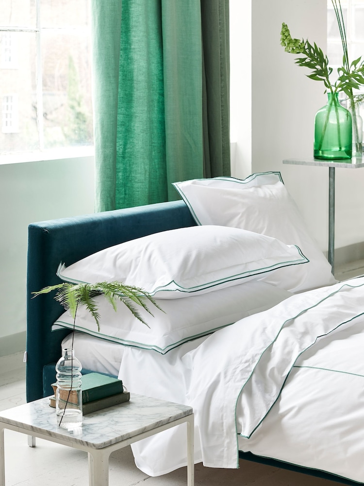 Designers Guild Set of 2 Porcelain Green Astor 400 Thread Count Pillowcases - Image 1 of 3 Designers Guild Set of 2 Porcelain Green Astor 400 Thread Count Pillowcases - Image 1 of 3