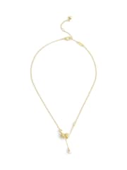 COACH Gold Tone Signature Cat Pearl Pendant Necklace - Image 1 of 4
