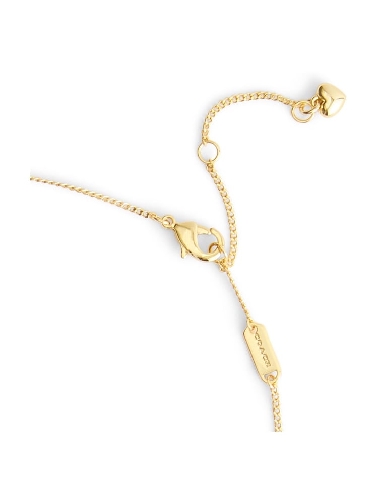 COACH Gold Tone Signature Cat Pearl Pendant Necklace - Image 4 of 4 COACH Gold Tone Signature Cat Pearl Pendant Necklace - Image 4 of 4