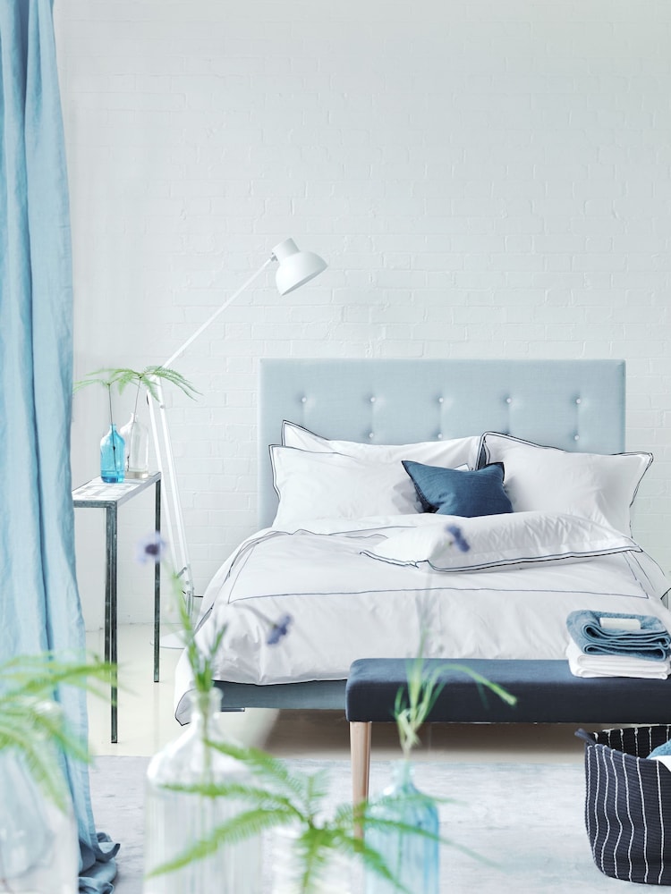 Designers Guild Set of 2 Denim Blue Astor 400 Thread Count Pillowcases - Image 1 of 3 Designers Guild Set of 2 Denim Blue Astor 400 Thread Count Pillowcases - Image 1 of 3