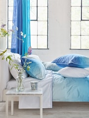 Designers Guild Set of 2 Cobalt Blue Savoie 200 Thread Count Pillowcases - Image 2 of 5