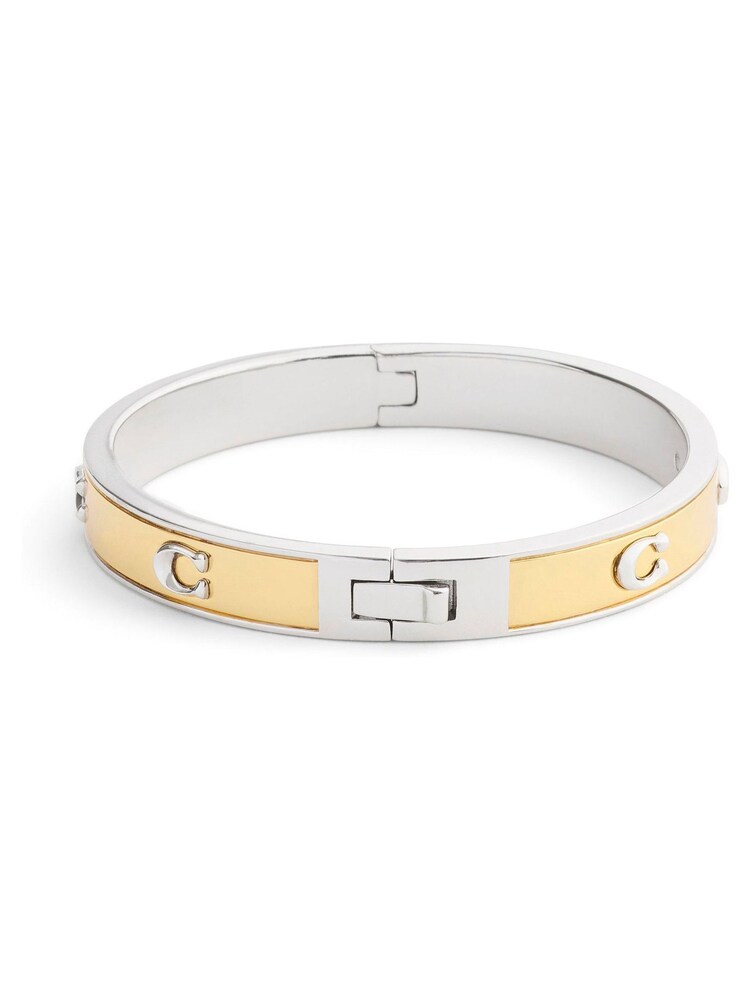 COACH Gold Tone Signature C Bangle Bracelet - Image 1 of 5 COACH Gold Tone Signature C Bangle Bracelet - Image 1 of 5