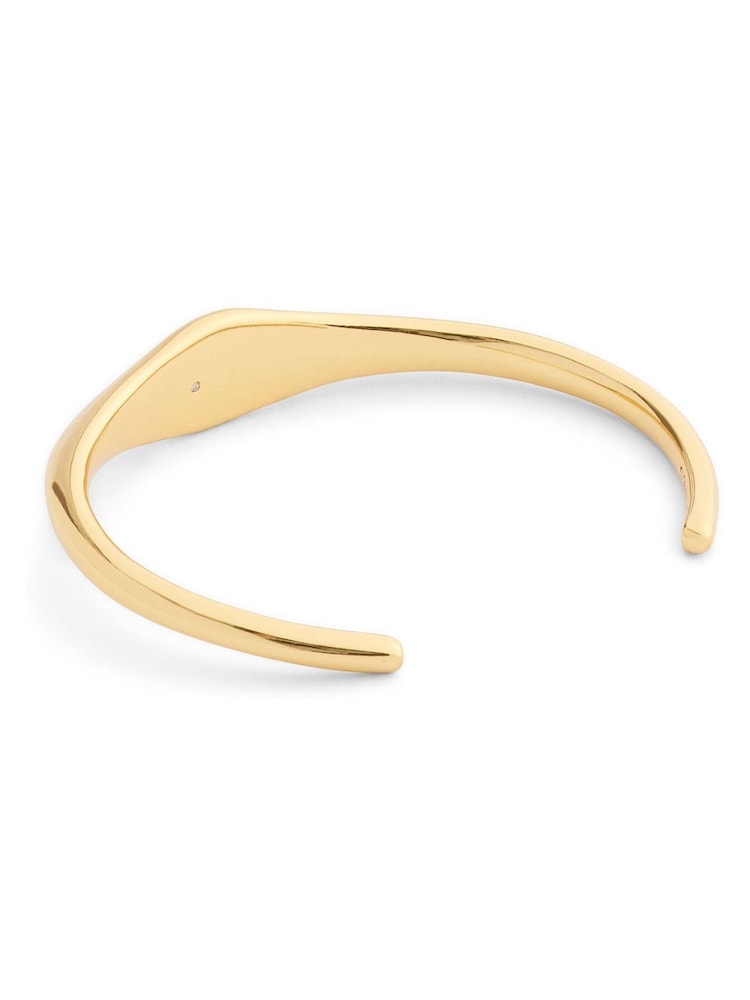COACH Gold Tone Signature Signet Cuff Bracelet - Image 3 of 3