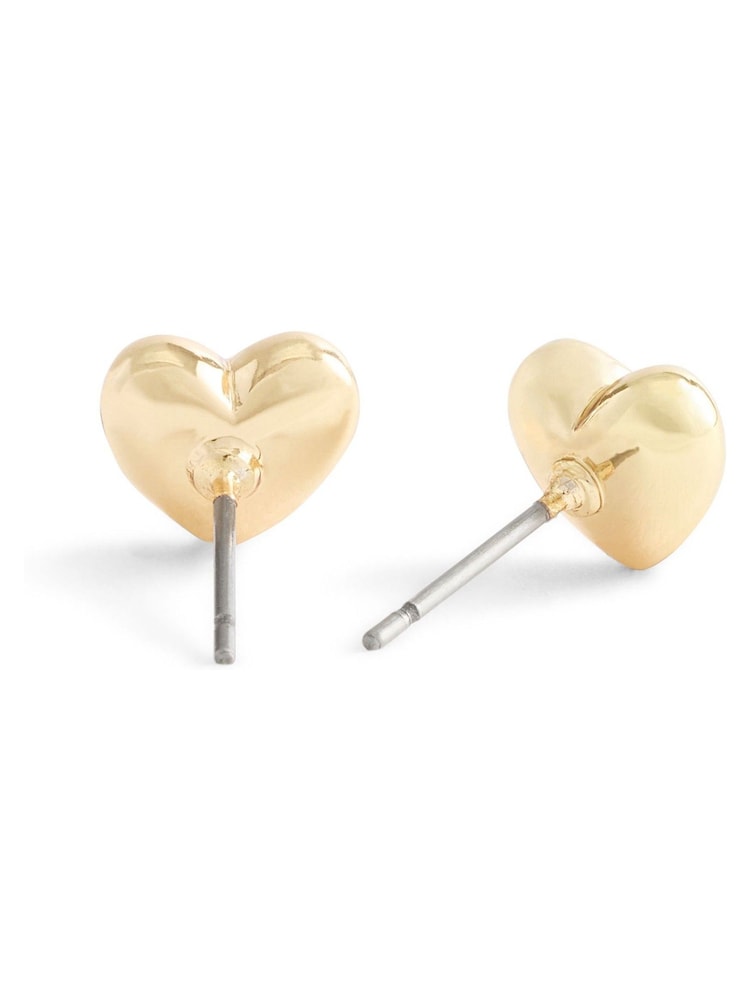 COACH Gold Signature C Heart Stud Earrings - Image 3 of 3 COACH Gold Signature C Heart Stud Earrings - Image 3 of 3