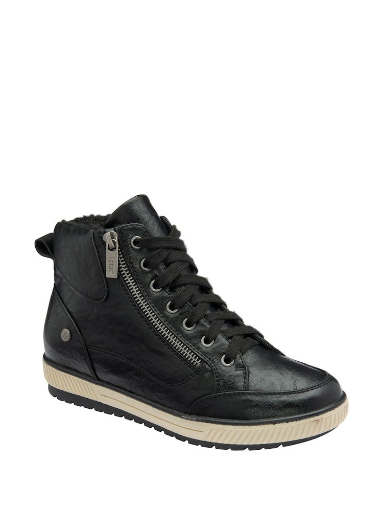 Lotus Black Casual Ankle Boots - Image 1 of 4 Lotus Black Casual Ankle Boots - Image 1 of 4