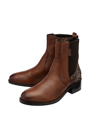 Lotus Brown Leather Ankle Boots - Image 2 of 4