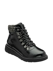Lotus Black Waterproof Patent Ankle Boots - Image 1 of 4