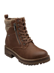 Botas de cano curto impermeáveis com zíper Lotus - Imagem 1 de 4