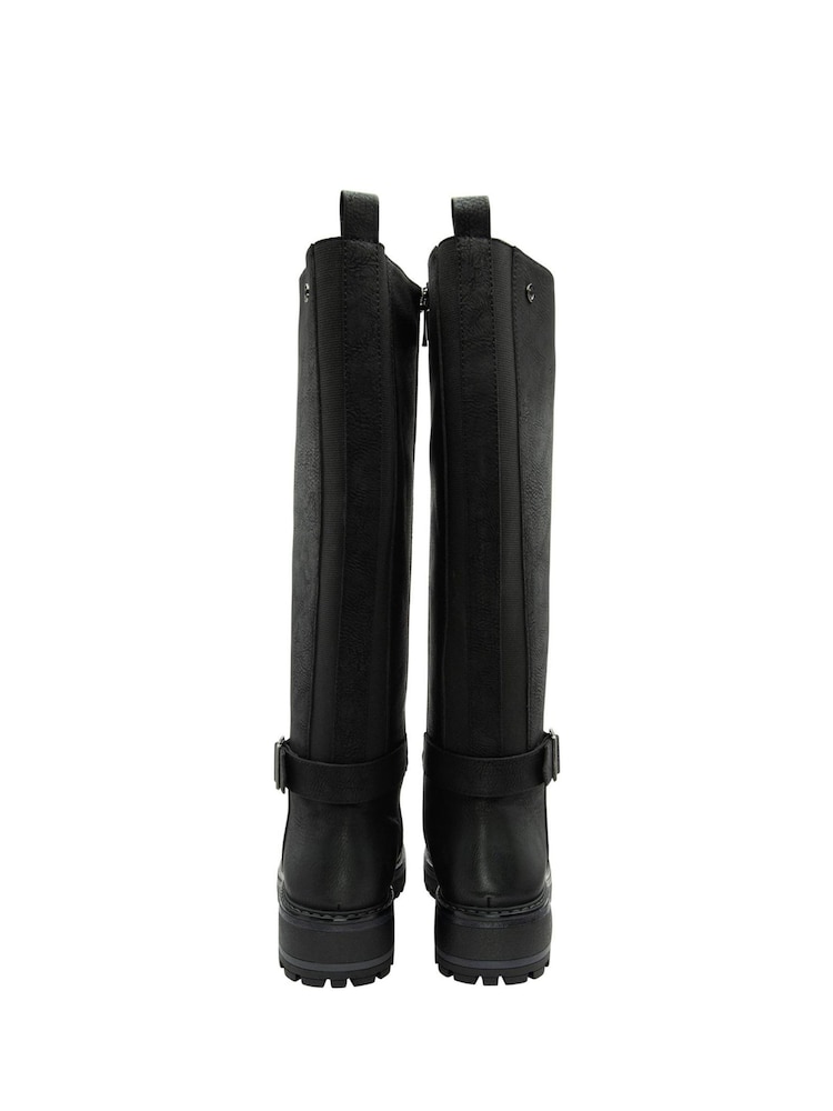 Lotus Black Block-Heel Knee High Boots - Image 2 of 4