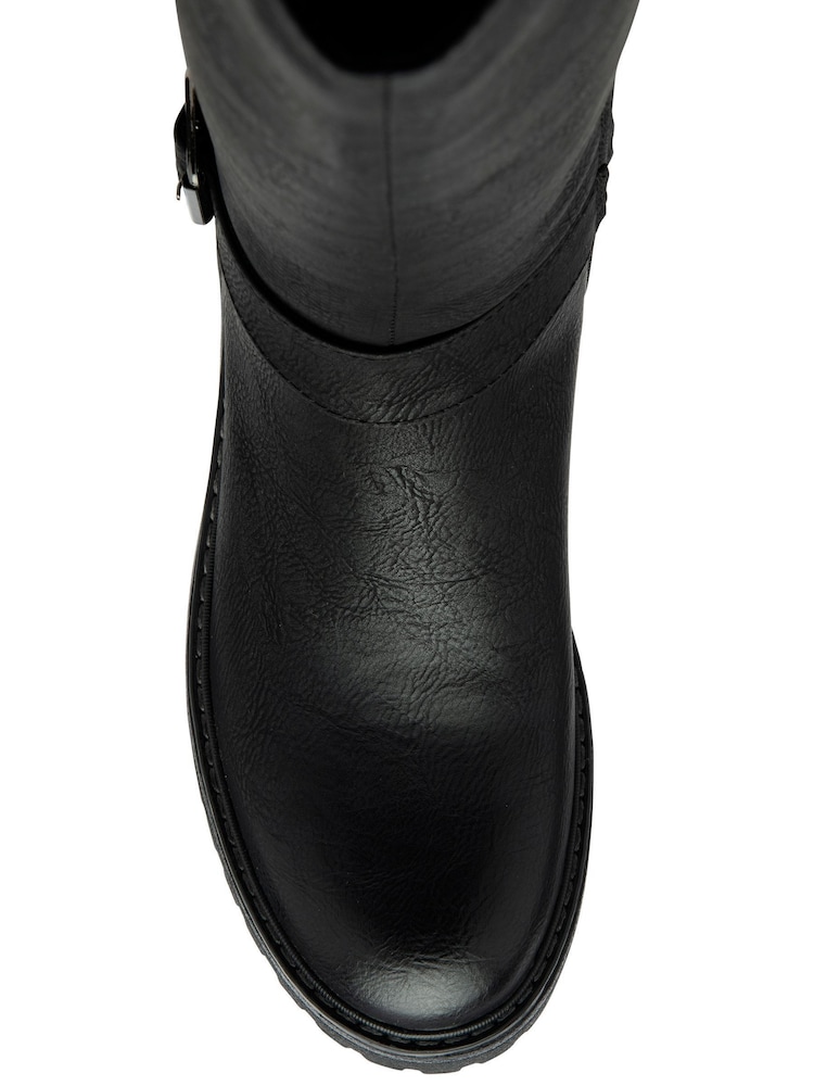 Lotus Black Block-Heel Knee High Boots - Image 4 of 4