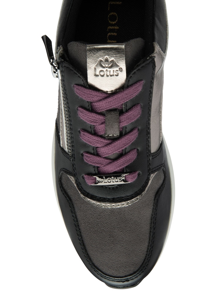 Lotus Black Casual Zip Up Trainers - Image 4 of 4 Lotus Black Casual Zip Up Trainers - Image 4 of 4