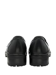Lotus Black Block Heel Loafers - Image 3 of 4