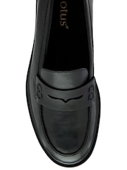 Lotus Black Block Heel Loafers - Image 4 of 4