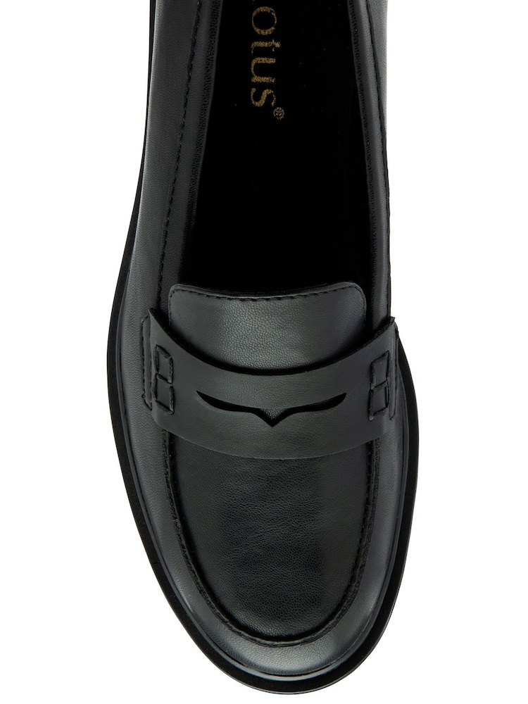 Lotus Black Block Heel Loafers - Image 4 of 4
