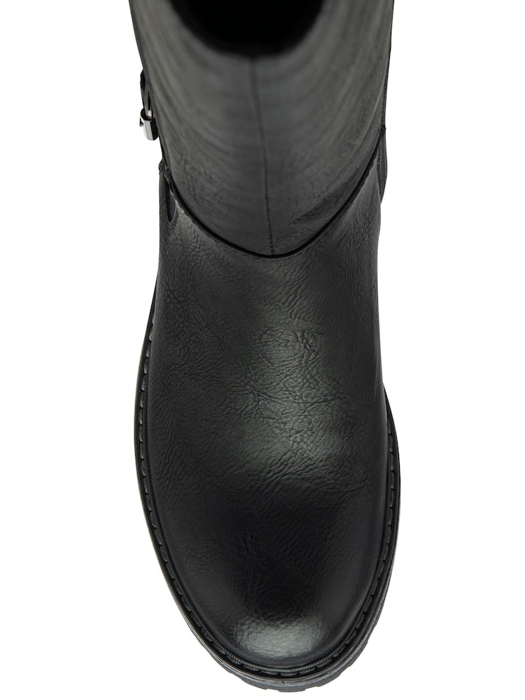 Lotus Black Block Heel Knee High Boots - Image 4 of 4