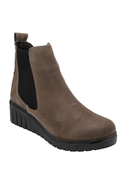 Lotus Natural Suede Wedge Ankle Boots - Image 1 of 4