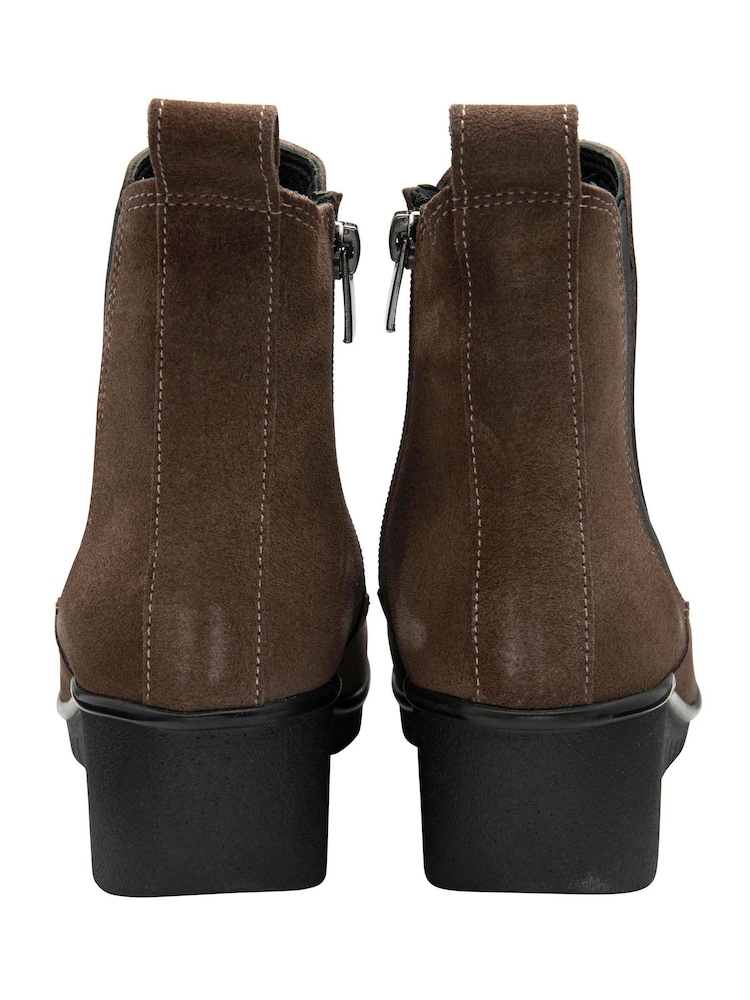 Lotus Natural Suede Wedge Ankle Boots - Image 4 of 4