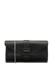 Lotus Black Clutch Bag with Chain - Image 1 of 4